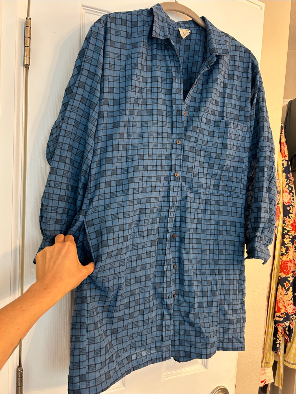 World Of Crow Painters Smock In Blue Plaid — image 4 of 4